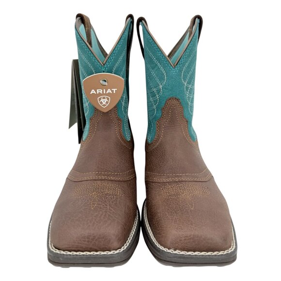 Ariat Womens Leather Dark Cotage Suede Turquoise Anthem Shortie Boots Sz 6B NWOB - Picture 4 of 13